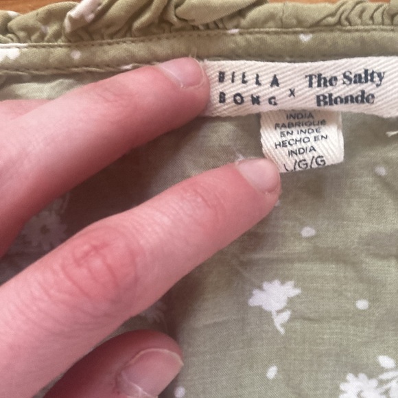 Billabong X The Salty Blonde Green Floral Short Sleeve Dress - Picture 2 of 6